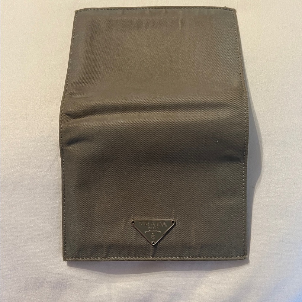 Prada Gray Triangular Logo Wallet - image 2